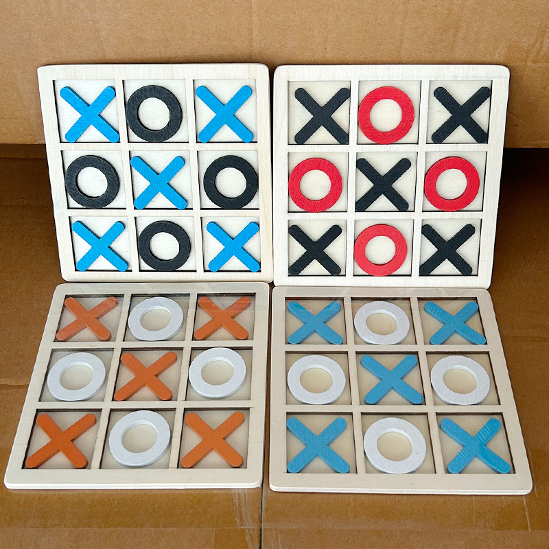 Board Game Template - 5pcs Permainan Tic Tac Toe Kayu