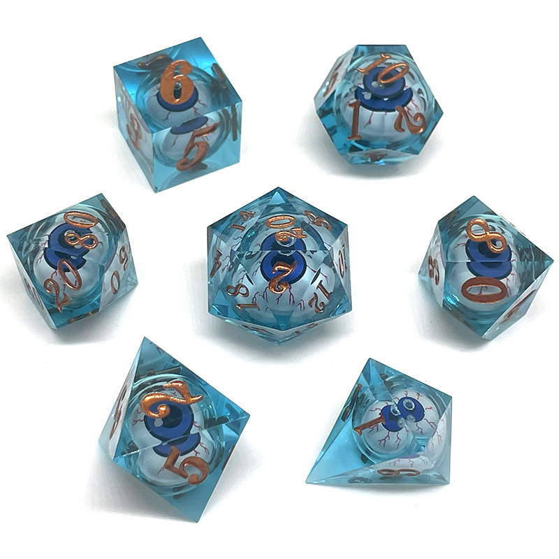 Dice Set Polyhedral - 7 buah Set dadu Resin inti