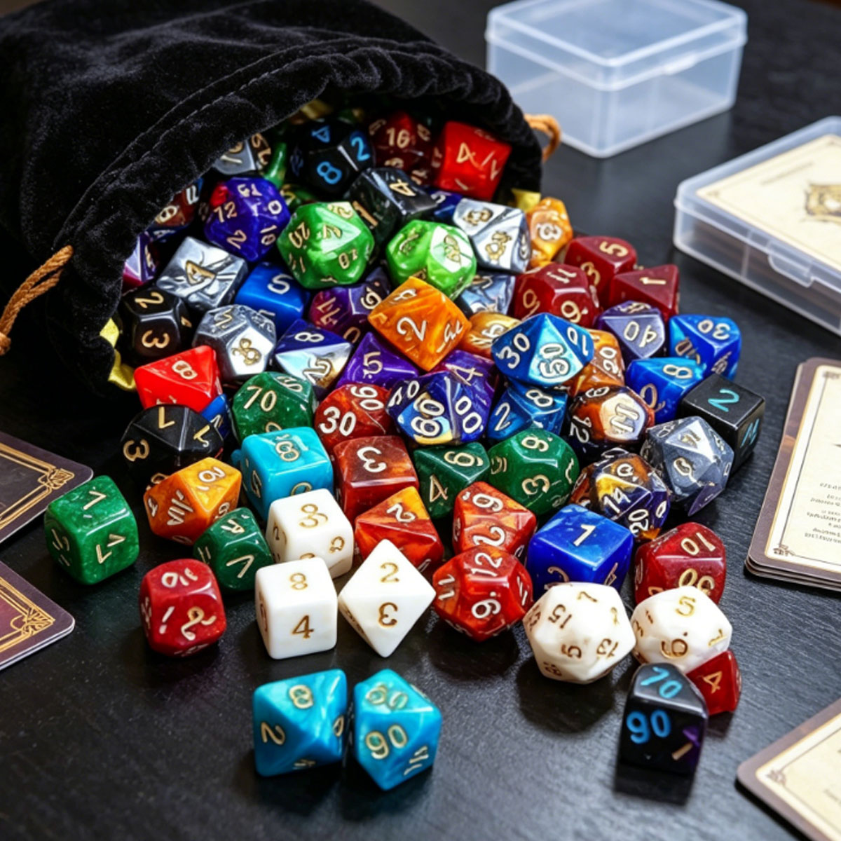 Dice Set Polyhedral - 42 Buah Set Dadu DND Polihedral