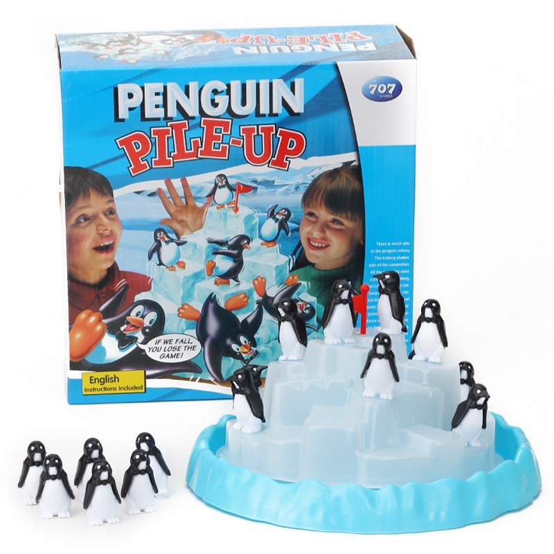 Board Game Jenga - Mainan Penguin Bertumpuk Iceberg, Permainan Papan