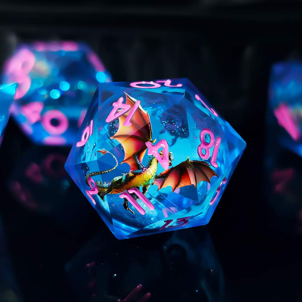 Dice Set Polyhedral - Set Dadu Inti Cair Naga -