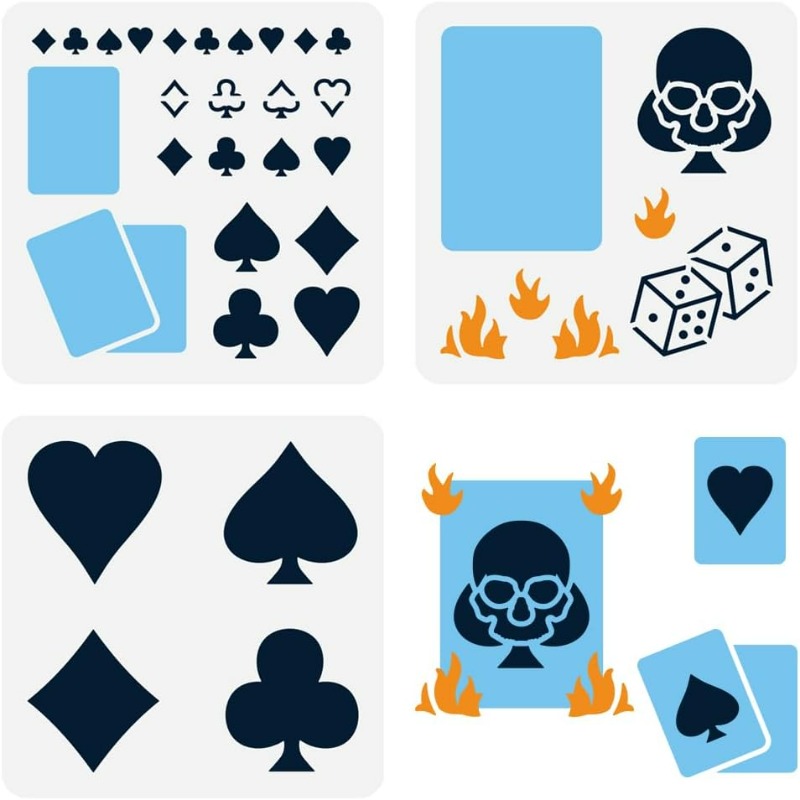 3 buah kartu permainan stensil - Board Game Template ulasan dan harga