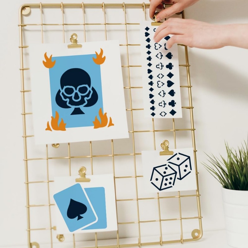 3 buah kartu permainan stensil - Board Game Template ulasan dan harga