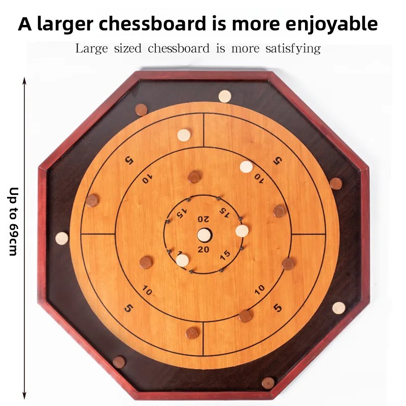 Papan Crokinole Kayu Solid - P - Board Game Zenith ulasan dan harga
