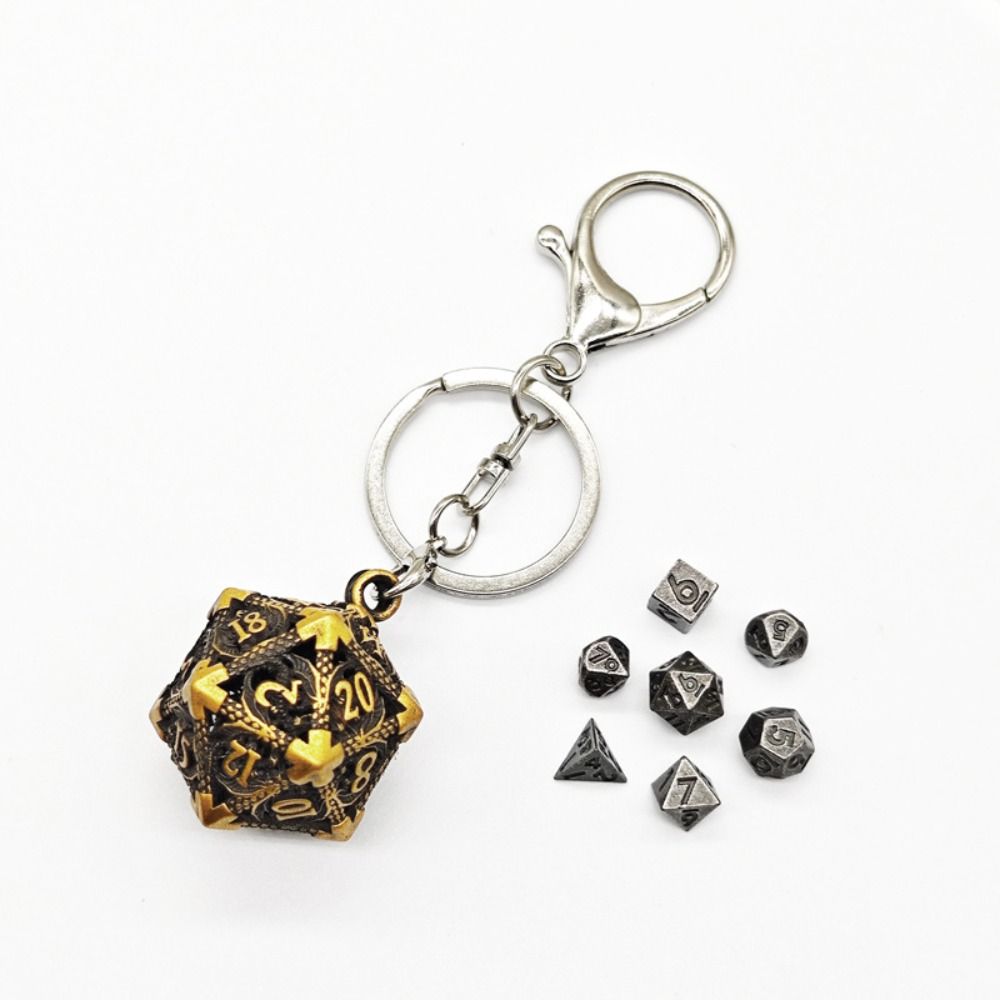1 Set Gantungan Kunci Dadu Log - Dice Set Polyhedral ulasan dan harga