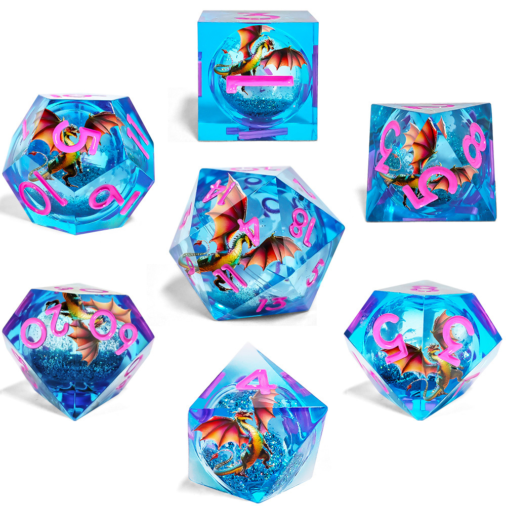 Set Dadu Inti Cair Naga - 7 Bu - Dice Set Polyhedral ulasan dan harga