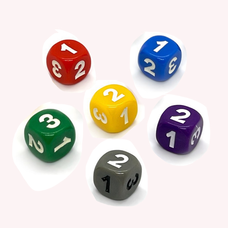 10 buah Nomor 1 2 3 123 D6 14m - Board Game Quacks ulasan dan harga