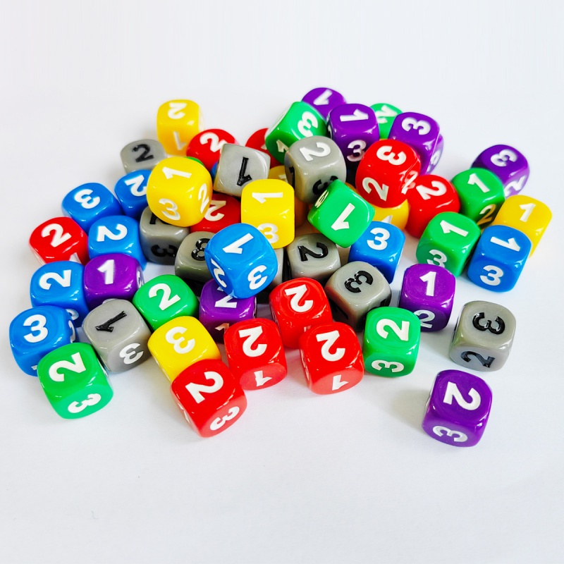 10 buah Nomor 1 2 3 123 D6 14m - Board Game Quacks ulasan dan harga
